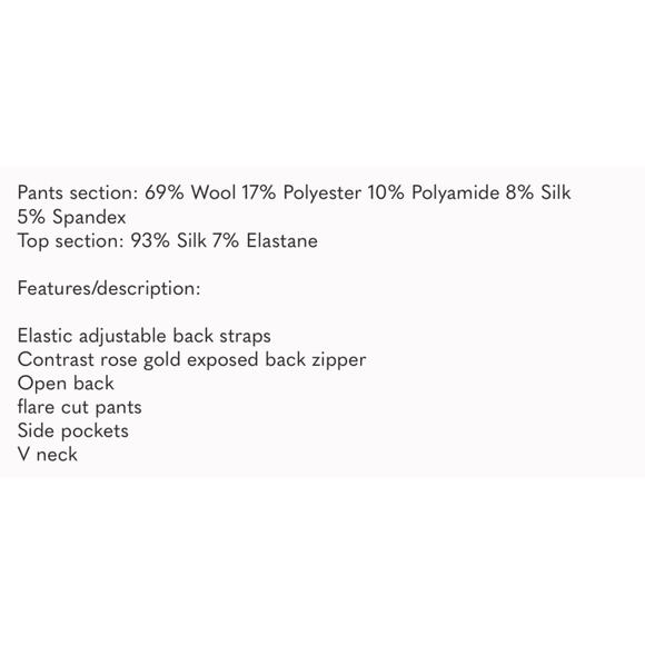 Kit and Ace Stardust Overalls Black Gray Silk Wool Wide Leg Jumpsuit 8 - Picture 10 of 12